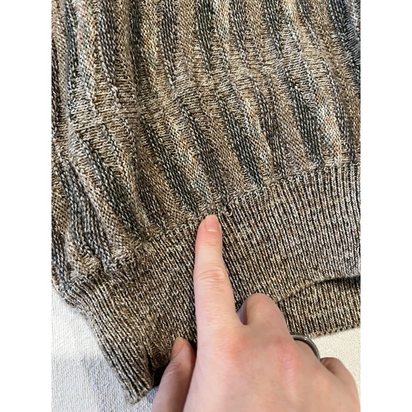 Vintage 90s Louis Roth Textured Stripe Sweater Cosby Coogi Style L Grandpa Multi - Picture 11 of 12